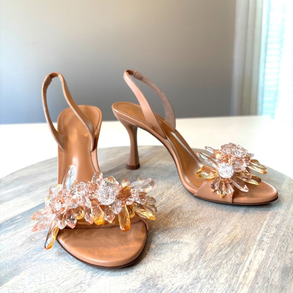 Alexandre Birman Sierra 85 Crystal Sandals NIB Papaya Mist EU 38.5 US 8.5 Italy - Picture 3 of 11